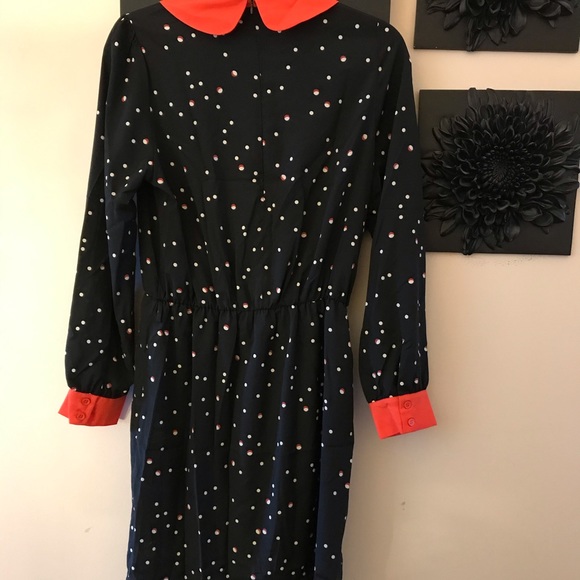 Tunic dress with orange Peter Pan collar/sleeve - Picture 3 of 3